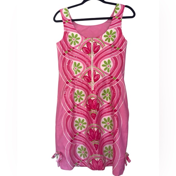 Lilly Pulitzer Jubilee shift dress sleeveless size 4 pink with sequins - Picture 2 of 11